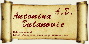 Antonina Dulanović vizit kartica